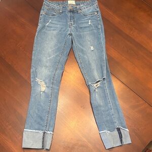 Hudson Jeans Light Blue Distressed Ankle Jeans